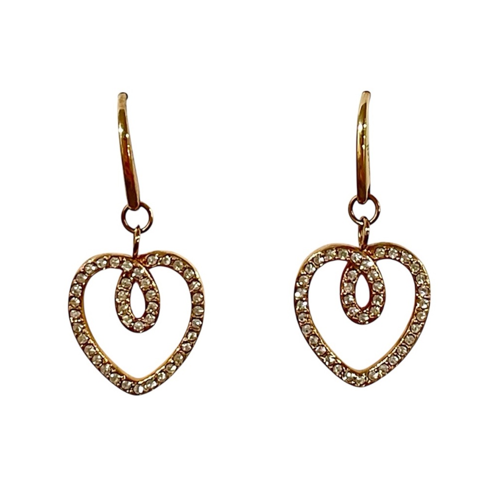 Fossil Loop Heart Earrings w/ Sparkle Accents